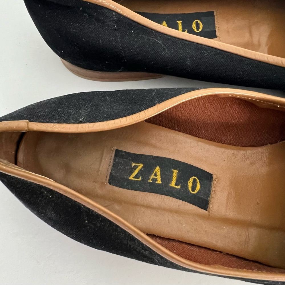 Zalo Smoking Slippers Loafers Flats Black Gold Hearts Size 10 - Picture 4 of 12
